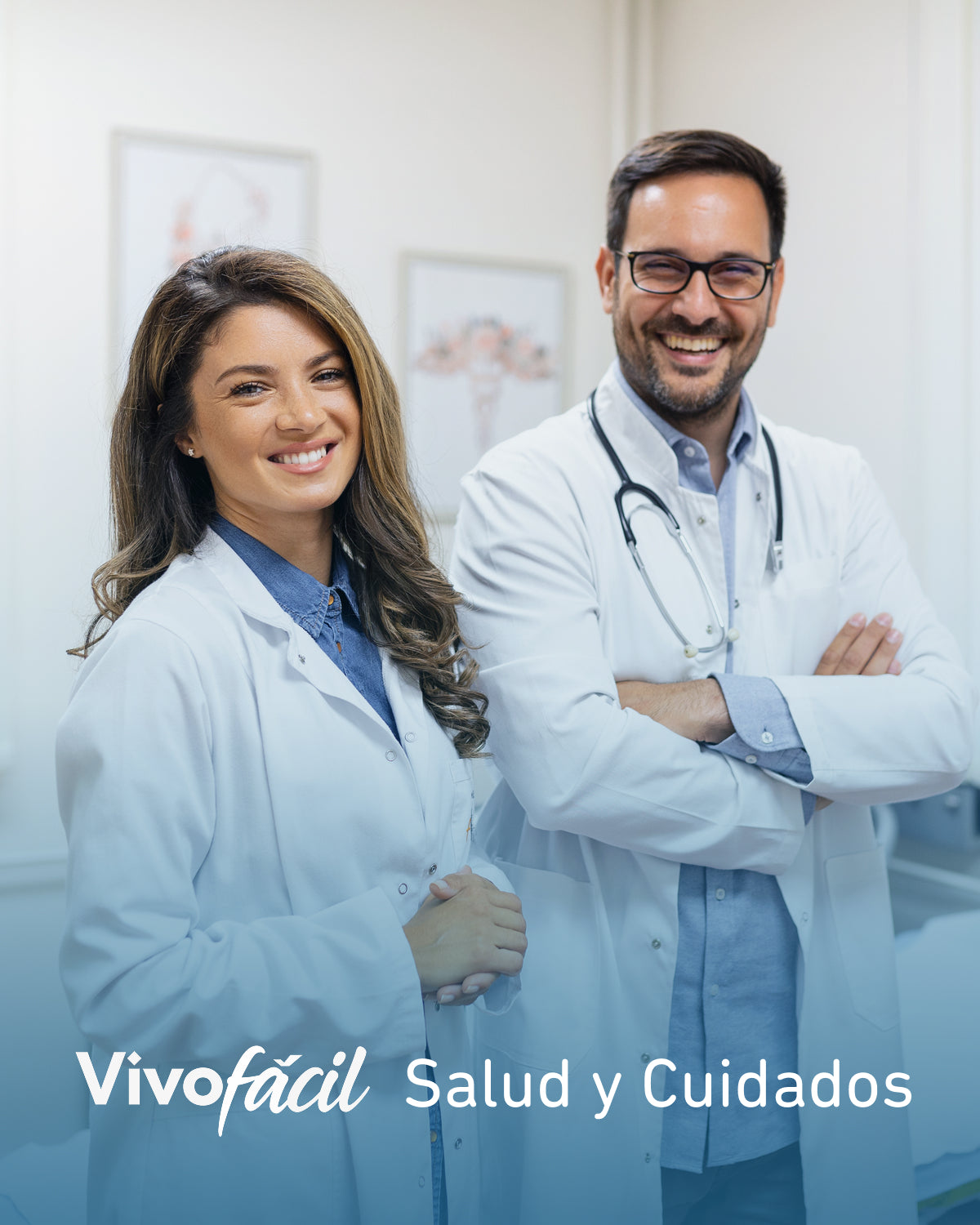 Servicios de salud y cuidados equipo médico profesional en consulta Vivofácil