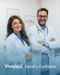 Servicios de salud y cuidados equipo médico profesional en consulta Vivofácil